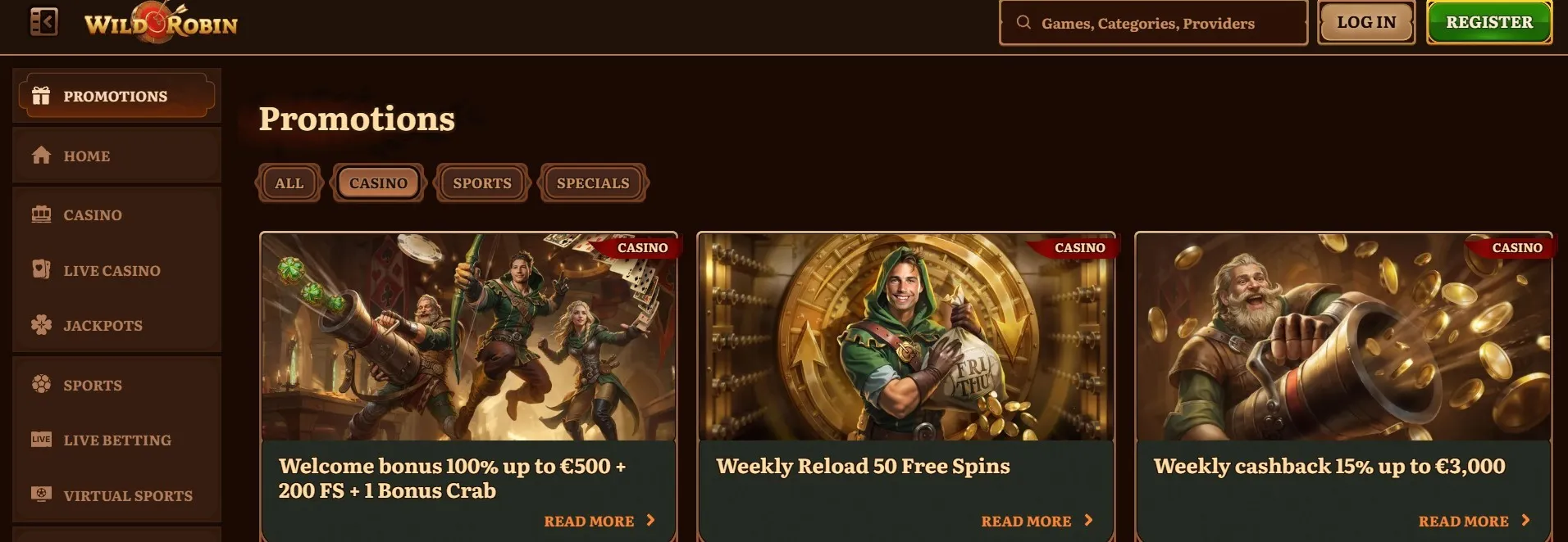 Bonuses and promotions